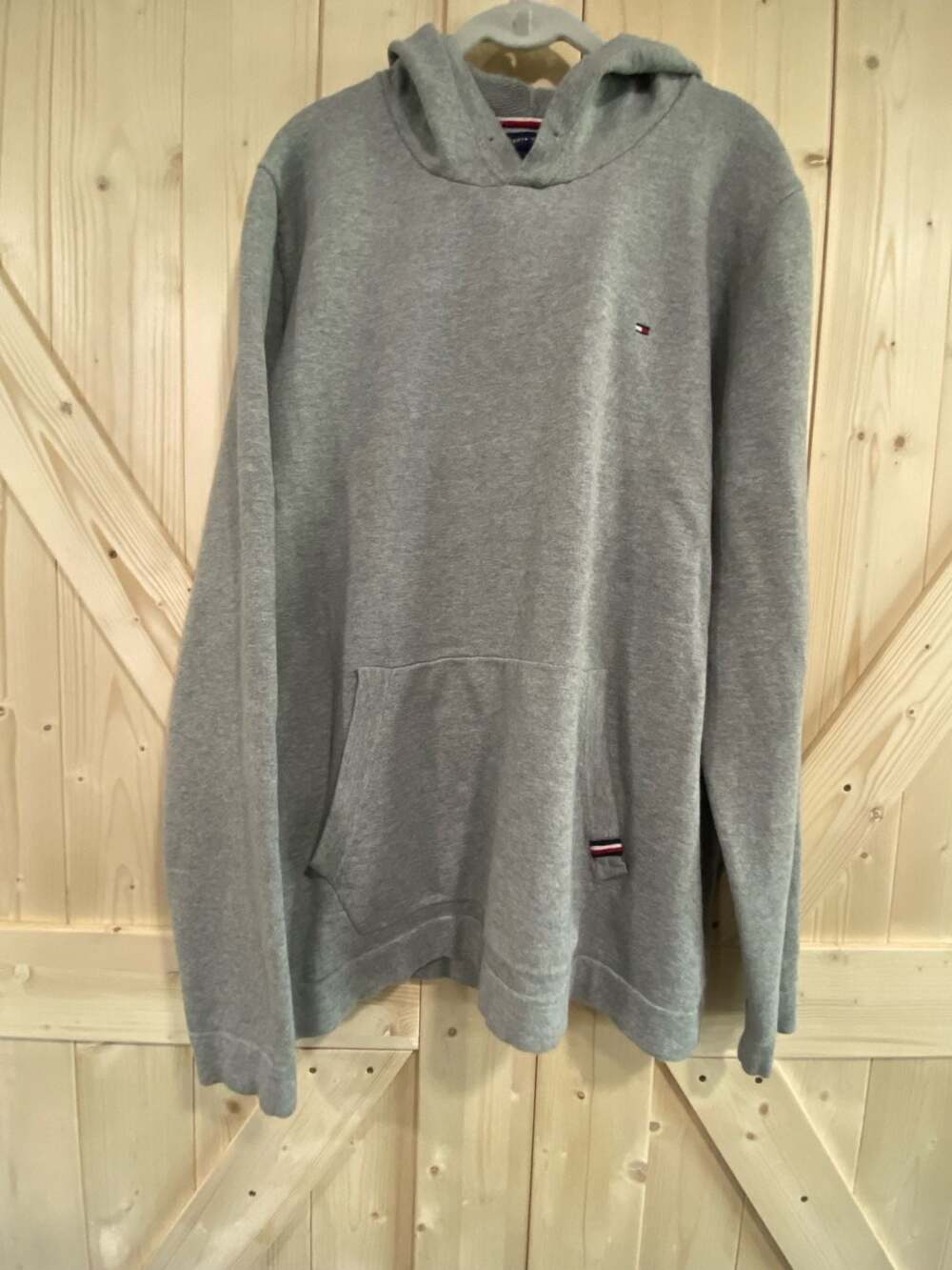 Tommy Hilfiger Heather Grey Pullover Hoodie with Logo XXL